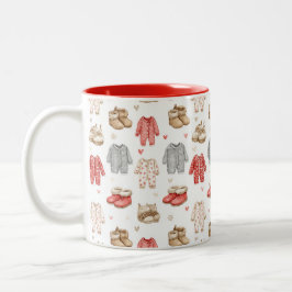 Taza Bicolor Pijamas acogedores patrón boho baby shower