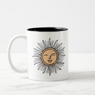 Taza Bicolor Pilar de arte de la línea solar Calm Earthy Aest