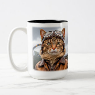 Taza Bicolor Piloto piloto de lucha contra gatos en la Segunda