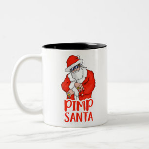 Taza Bicolor Pimp santa claus navidades inapropiados adultos