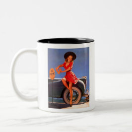 Taza Bicolor Pin Up Chica NO APARCAMIENTO
