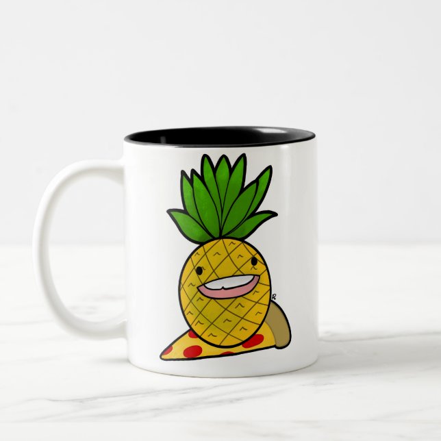 Taza Bicolor Piña en Pizza Mug (Izquierda)