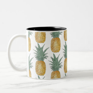 Taza Bicolor Piña verano tropical trópicos