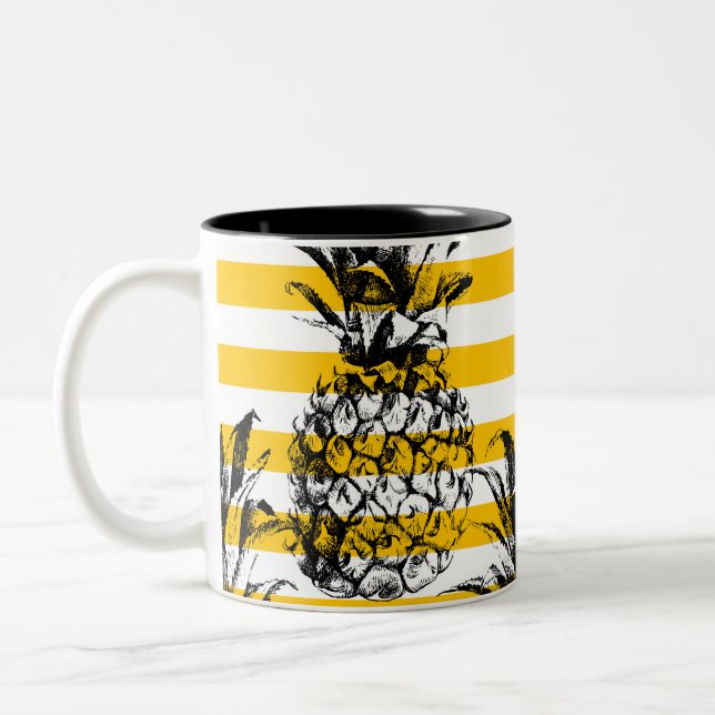 Taza Bicolor Piñas y rayas (Izquierda)