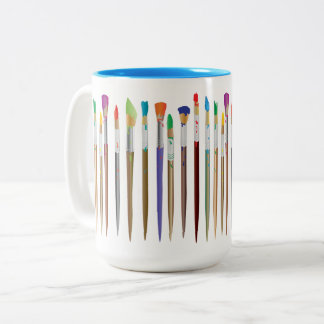 Taza Bicolor Pinceles de pintura de artistas en varios colores