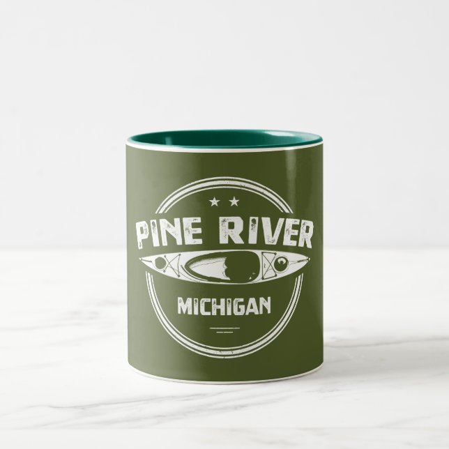 Taza Bicolor Pine River Michigan Kayaking (Centro)