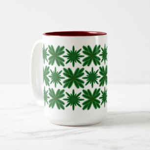 Taza Bicolor Pine Snowflakes Mug 15oz.