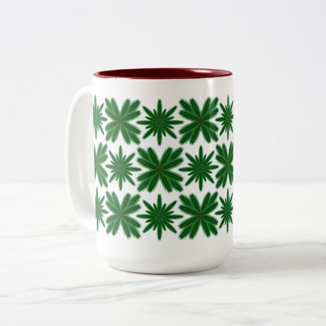 Taza Bicolor Pine Snowflakes Mug 15oz. (Anverso izquierdo)