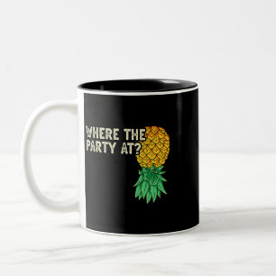 Taza Bicolor Pineapple boca abajo donde el Fiesta divertida can