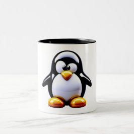 Taza Bicolor Pingüino Adorable