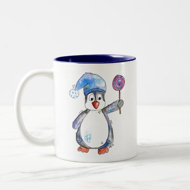 Taza Bicolor Pingüino caprichoso y chiflado (Izquierda)