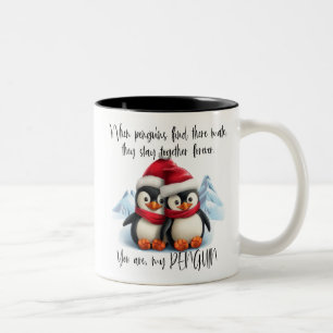 Taza Bicolor Pingüino Cuto /Eres Mi Pingüino