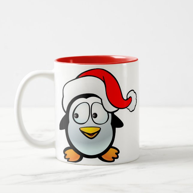 Taza Bicolor Pingüino Papá Noel (Izquierda)