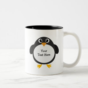 Taza Bicolor Pingüino rechoncho (personalizable)