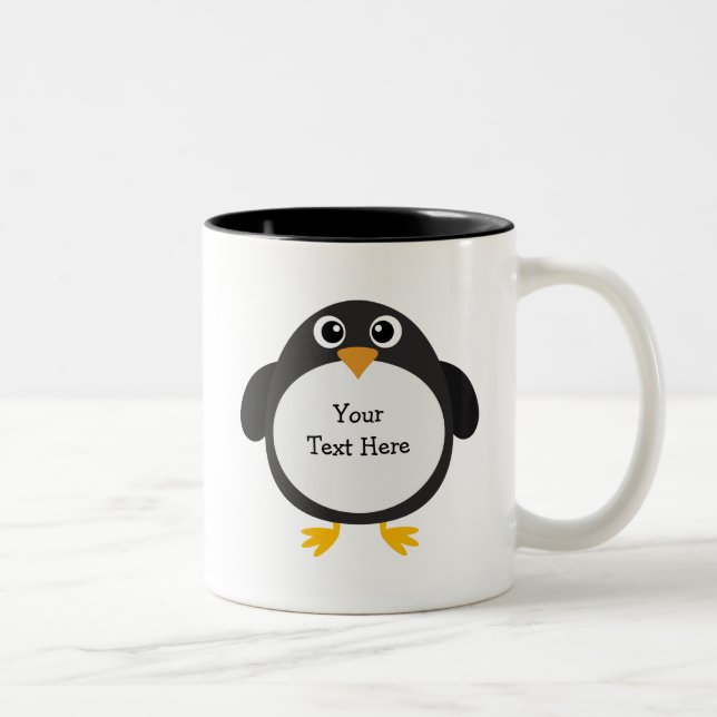 Taza Bicolor Pingüino rechoncho (personalizable) (Derecha)