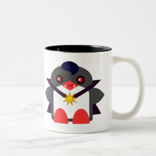 Taza Bicolor Pingüino Vampiro Kawaii