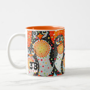 Taza Bicolor Pingüinos fantásticos