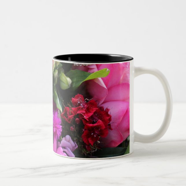 Taza Bicolor Pink and Violet Bouquet Photo (Derecha)