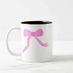 Taza Bicolor Pink Bow Mug