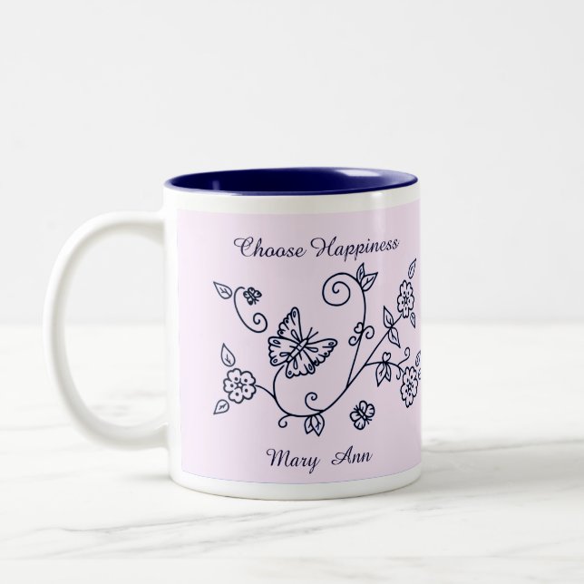 Taza Bicolor Pink Butterfly Reminder Mug (Izquierda)