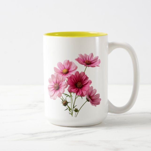 Taza Bicolor Pink Cosmos Flowers-23456 (Derecha)