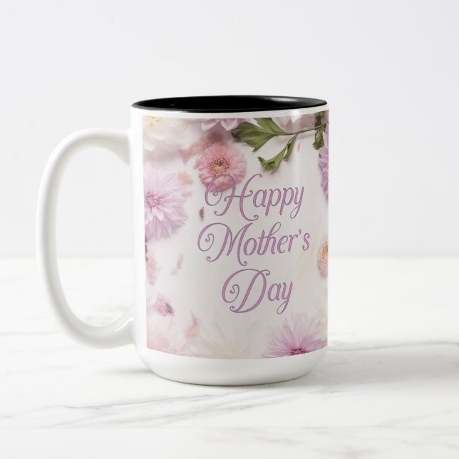 Taza Bicolor Pink del Día de la Madre Feliz (Izquierda)