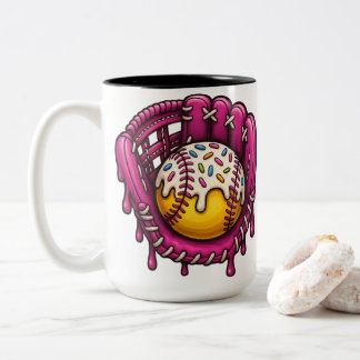 Taza Bicolor Pink Drip Baseball Glove Sprinkles Art
