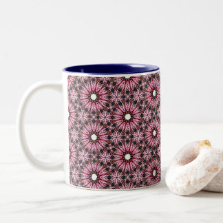 Taza Bicolor Pink Feather Mandala Boho