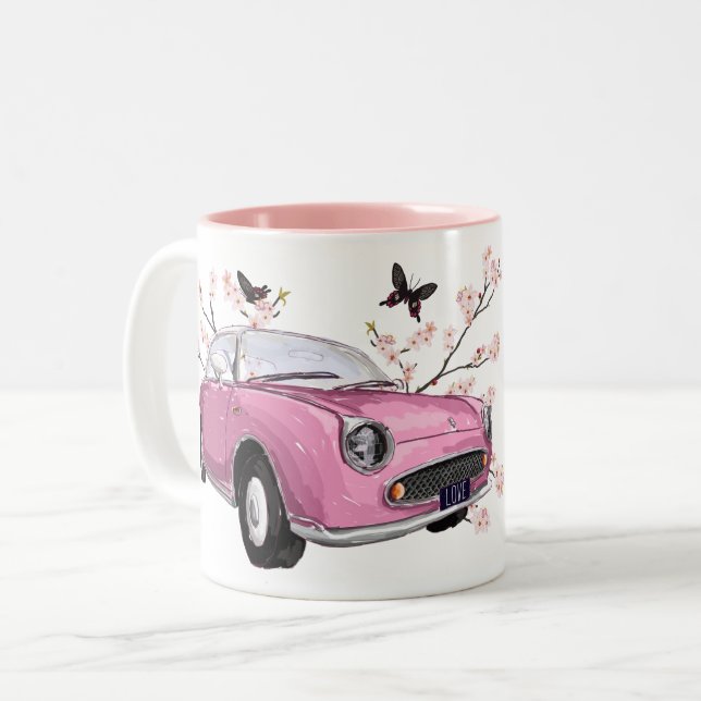 Taza Bicolor Pink Figaro coffee mug - koffiemok theemok roze (Anverso izquierdo)