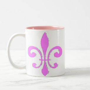 Taza Bicolor Pink Fleur De Lis