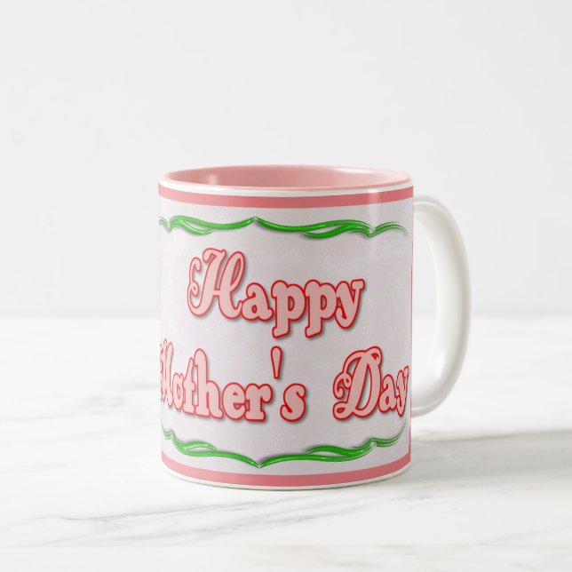 Taza Bicolor Pink Happy Mother's Day Mug (Anverso derecho)