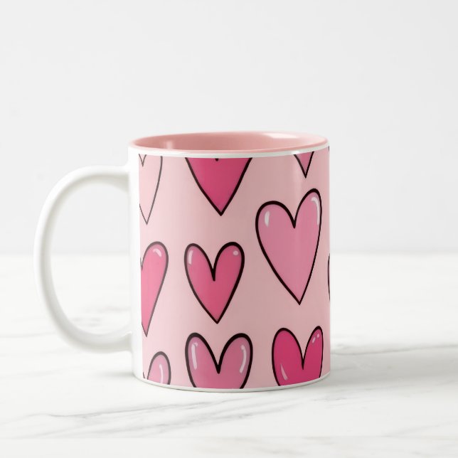 Taza Bicolor Pink Heart Overflow Mug | Pink (Izquierda)