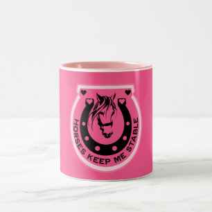Taza Bicolor Pink Horseback Rider