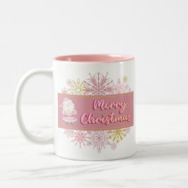 Taza Bicolor Pink Merry Christmas Mug