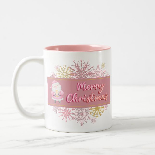 Taza Bicolor Pink Merry Christmas Mug (Izquierda)