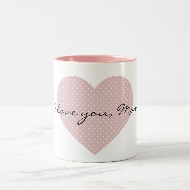 Taza Bicolor Pink Polka Dots Heart (Centro)