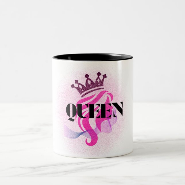 Taza Bicolor Pink Queen Crown Design – Confident Feminine Power (Centro)