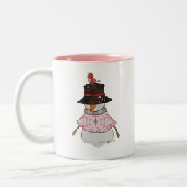 Taza Bicolor Pink Snowman Mug