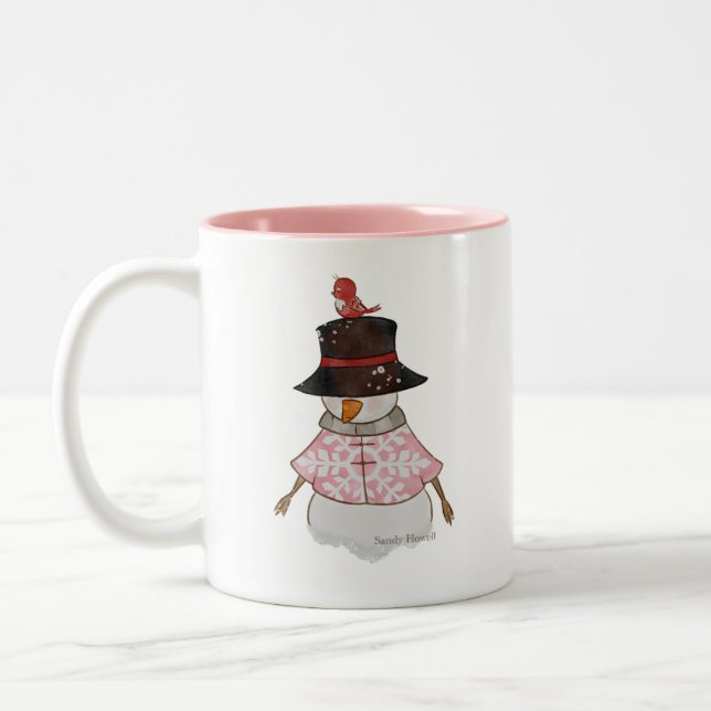 Taza Bicolor Pink Snowman Mug (Izquierda)