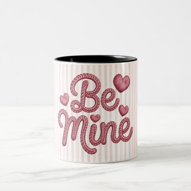 Taza Bicolor Pink Stripes Be Mine (Centro)
