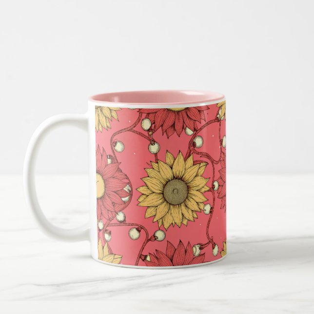 Taza Bicolor Pink Sunflowers Christmas (Izquierda)