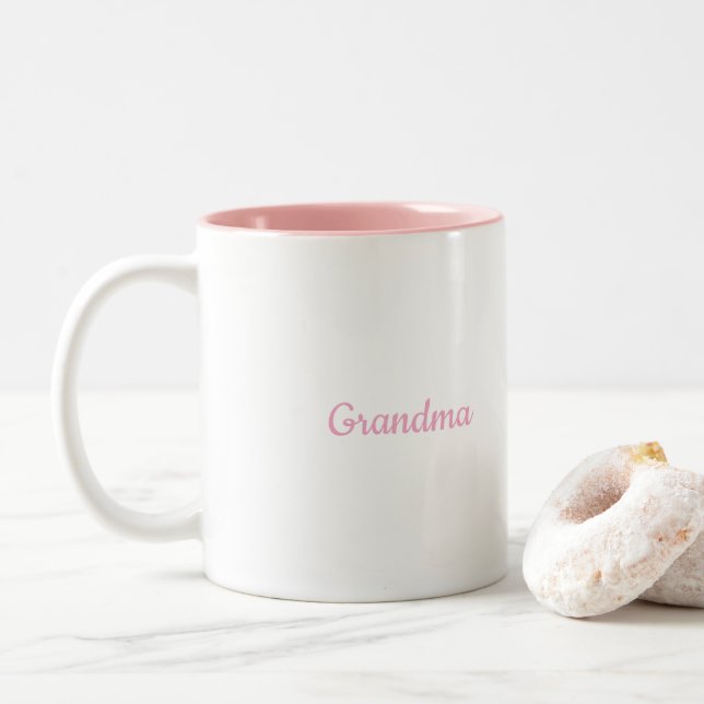 Taza Bicolor Pink White Two Tone Grandma Mug (Con donut)