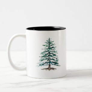 Taza Bicolor pinos nevados