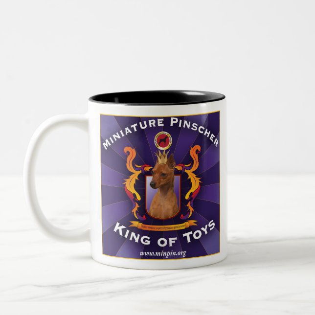 Taza Bicolor Pinscher miniatura, rey de juguetes (Izquierda)