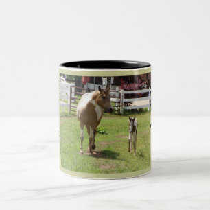 Taza Bicolor Pinte la yegua y el potro