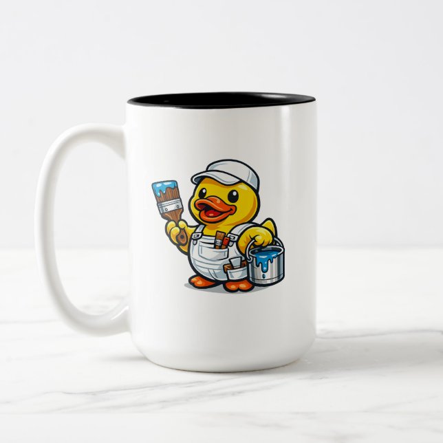 Taza Bicolor Pintor Pato de Goma (Izquierda)