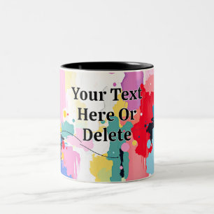 Taza Bicolor Pintura abstracta con salpicaduras/gotear, tu mens
