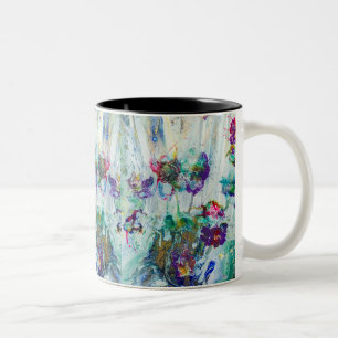 Taza Bicolor Pintura abstracta de colibrí