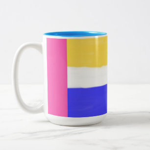 Taza Bicolor pintura abstracta moderna