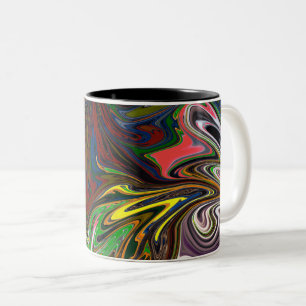 Taza Bicolor Pintura colorida Resumen Bella Artes de Obra Mae